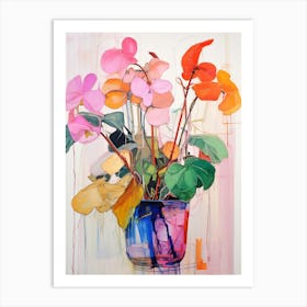 Abstract Flower Painting Cyclamen Art Print