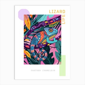 Panther Chameleon Abstract Modern Illustration 4 Poster Art Print