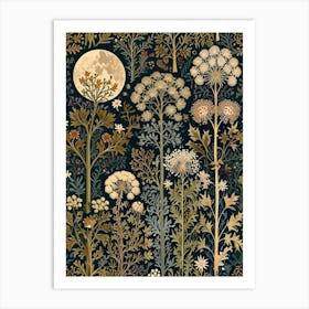 William Morris Moonlight And Flowers Art Print