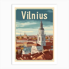 Aihrgdesign A Classic 1960s Travel Poster For Vilnius 2 Art Print