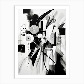 Memory Abstract Black And White 3 Art Print