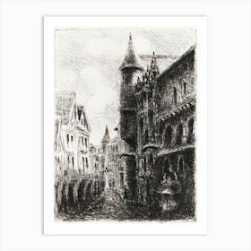 Rue Saint Romain, Rouen, 1st Plate (1896), Camille Pissarro Art Print