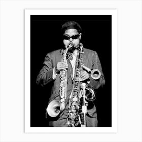 Rahsaan Roland Kirk Line Art Illustration 1 Art Print