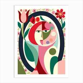 Woman With Flowers 6 Art Print