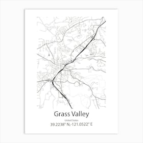 Grass Valley,United States Minimalist Map Affiche