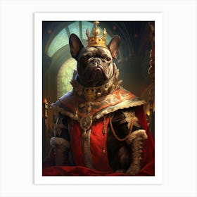 French Bulldog King 3 Art Print