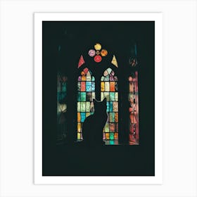 Cat In Stained Glass Window 19 Art Print