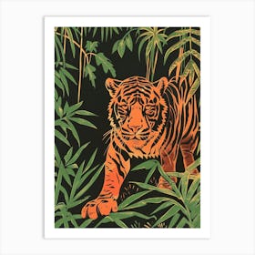 Zoo Austin Texas Colourful Blockprint 2 Art Print