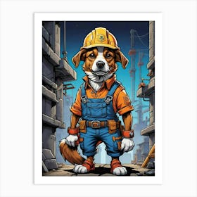 Construction Dog Art Print