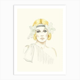 Twiggy Gypsy Woman fashion illustration Art Print