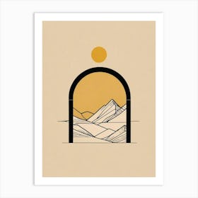 Arches Set Mustard Yellow Dot Sun Art Print (3) Art Print