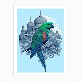 Taz Parrot In The City Art Print