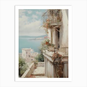 Balcony Overlooking The Sea 1 Art Print