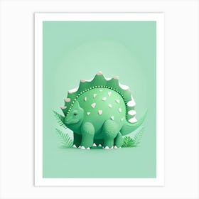 Argentinosaurus Cute Mint Dinosaur Art Print