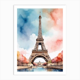 Watercolor Eiffel Tower Paris 1 Art Print