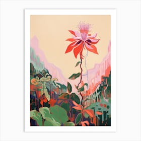 Boho Wildflower Painting Columbine 1 Art Print