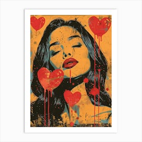 Love Splatters, Vibrant Pop Art Art Print