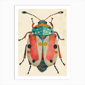 Colourful Insect Illustration June Bug 7 Art Print