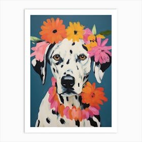Dalmatian Portrait With A Flower Crown, Matisse Painting Style 3 Art Print