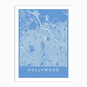 Hollywood Map Blueprint Art Print