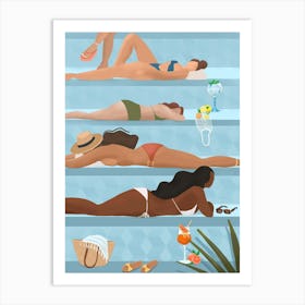 Relax by the Pool Art Print