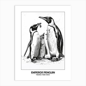 Penguin Feeding Their Chicks Poster 4 Art Print