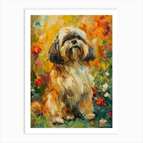 Lhasa Apso Acrylic Painting 1 Art Print