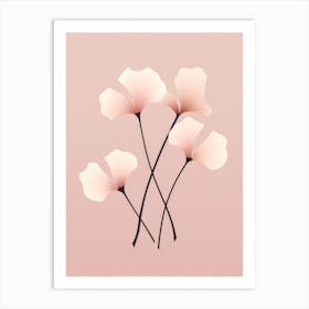 Pink Flowers On A Pink Background Art Print