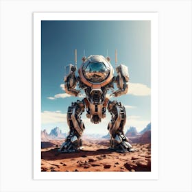 Robot In The Desert 1 Art Print