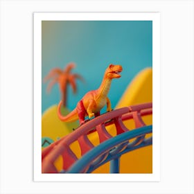 Pastel Toy Dinosaur On A Rollercoaster 2 Art Print