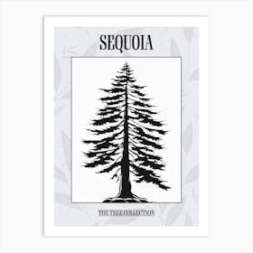 Sequoia Tree Simple Geometric Nature Stencil 1 Poster Art Print