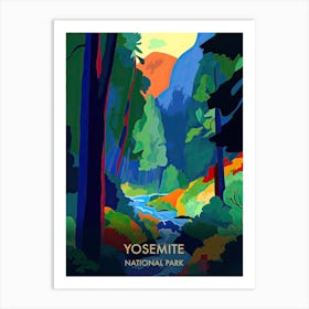 Yosemite National Park Travel Poster Matisse Style 4 Art Print