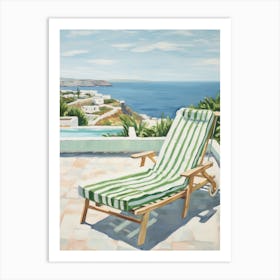 Sun Lounger By The Pool In Mykonos Greece Art Print