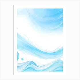 Blue Ocean Wave Watercolor Vertical Composition 61 Art Print