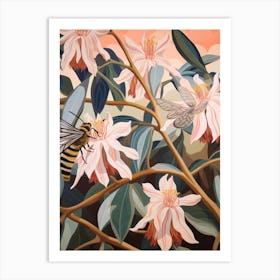 Bee Balm 1 Flower Painting Art Print