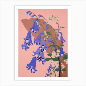 Bluebells Flower Big Bold Illustration 2 Art Print