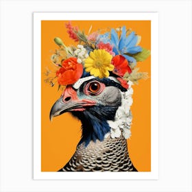 Bird With A Flower Crown Pheasant 1 Art Print