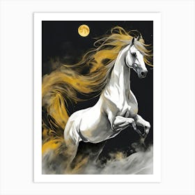 Horse In The Moonlight99 Art Print