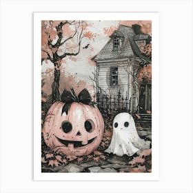 Ghost Pumpkin Art Print