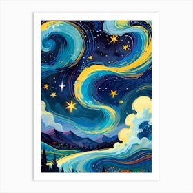 Starry Night Sky 11 Art Print