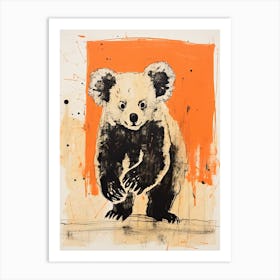 Koala, Woodblock Animal  Drawing 3 Art Print