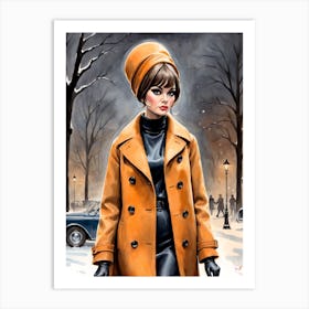 Woman In A Coat Art Print