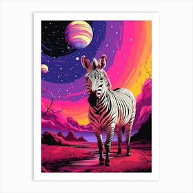 Zebra In Space Art Print