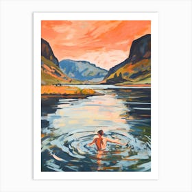 Wild Swimming At Ullswater Cumbria 2 Art Print