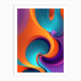 Abstract Colorful Waves Vertical Composition 71 Art Print