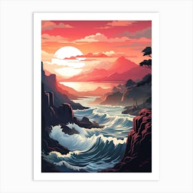 Sunset At The Seaside Art Print