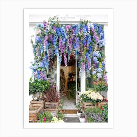 Blue Flower Shop London Art Print