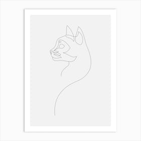 Minimalist Cat Line Art Print