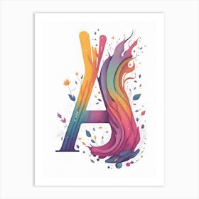 Colorful Letter A Illustration 100 Art Print