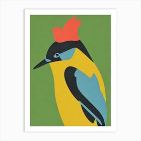 Woodpecker 2 Midcentury Illustration Bird Art Print